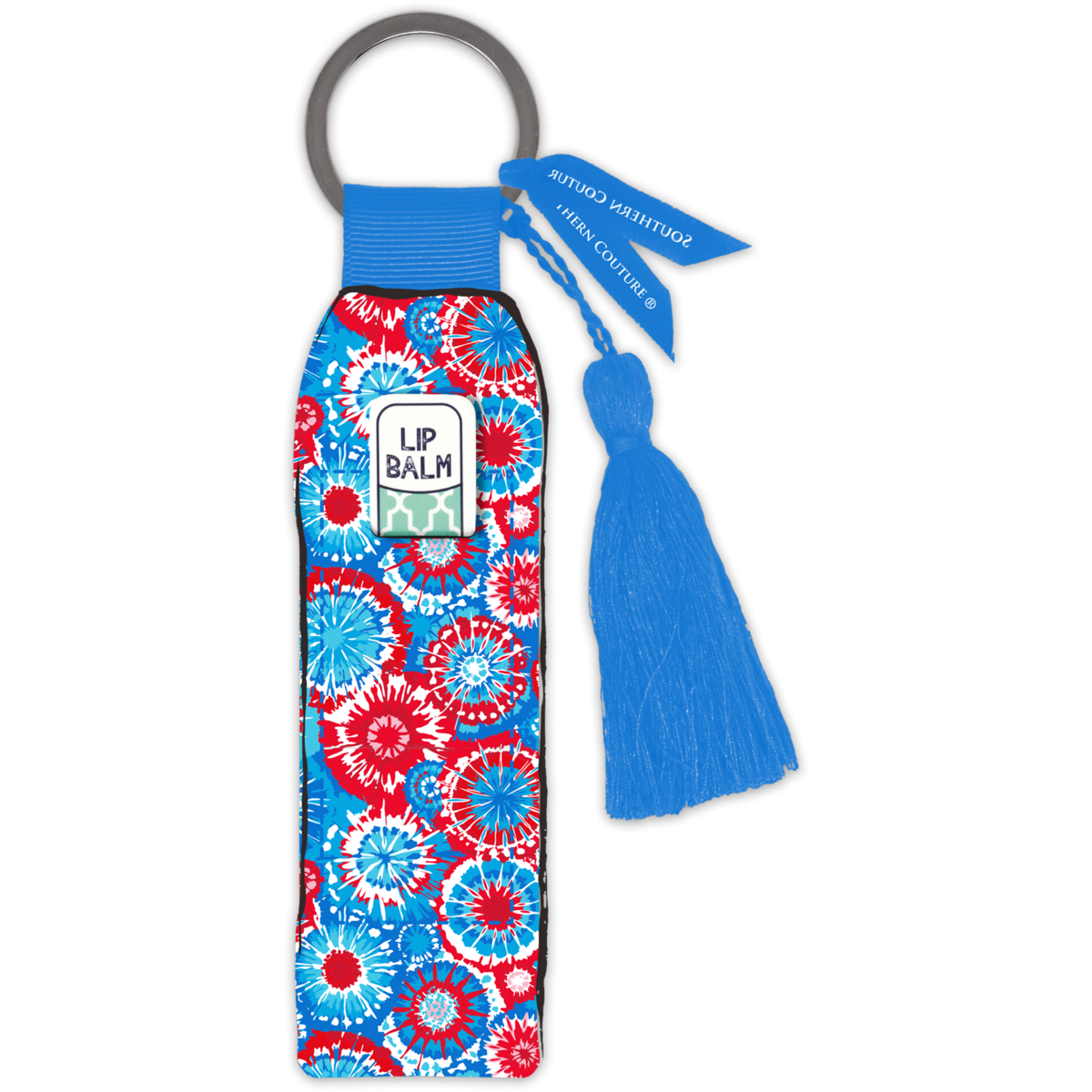Southern Couture Key Chain with Lip Balm Holder & Tassle Assorted Designs