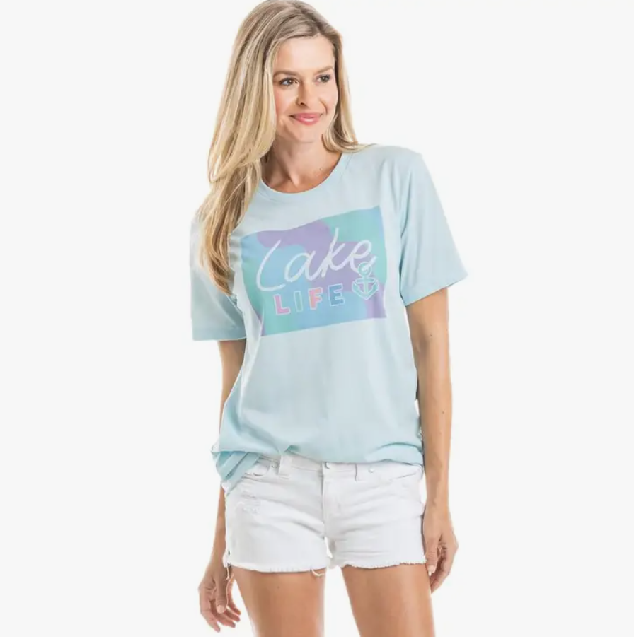 Lake Life Sublimation Women'S S/S T-Shirt - Light Blue by Katydid