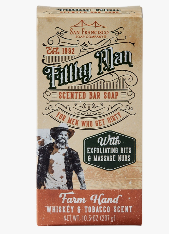 Farm Hand Whiskey & Tobacco 10oz Massaging Bar Soap