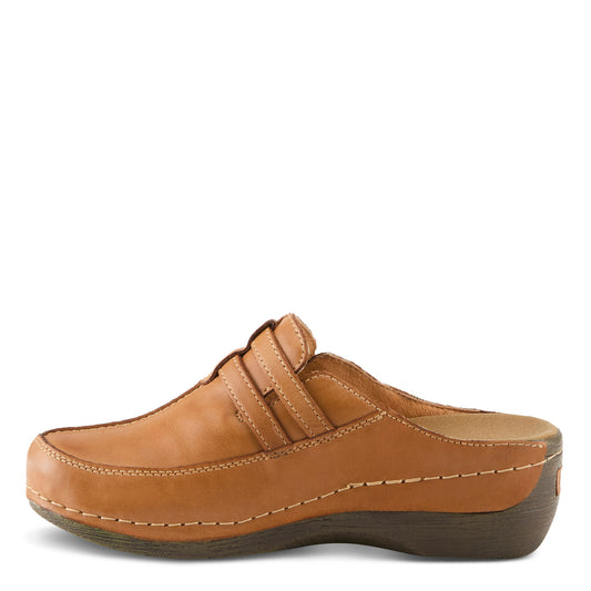 Happy Slip on Clogs by Spring Footwear - Medium Brown