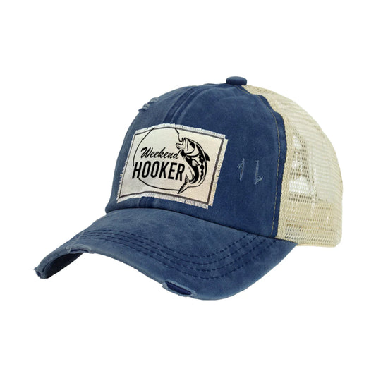 Weekend Hooker - Vintage Distressed Trucker Adult Hat Brief Insanity