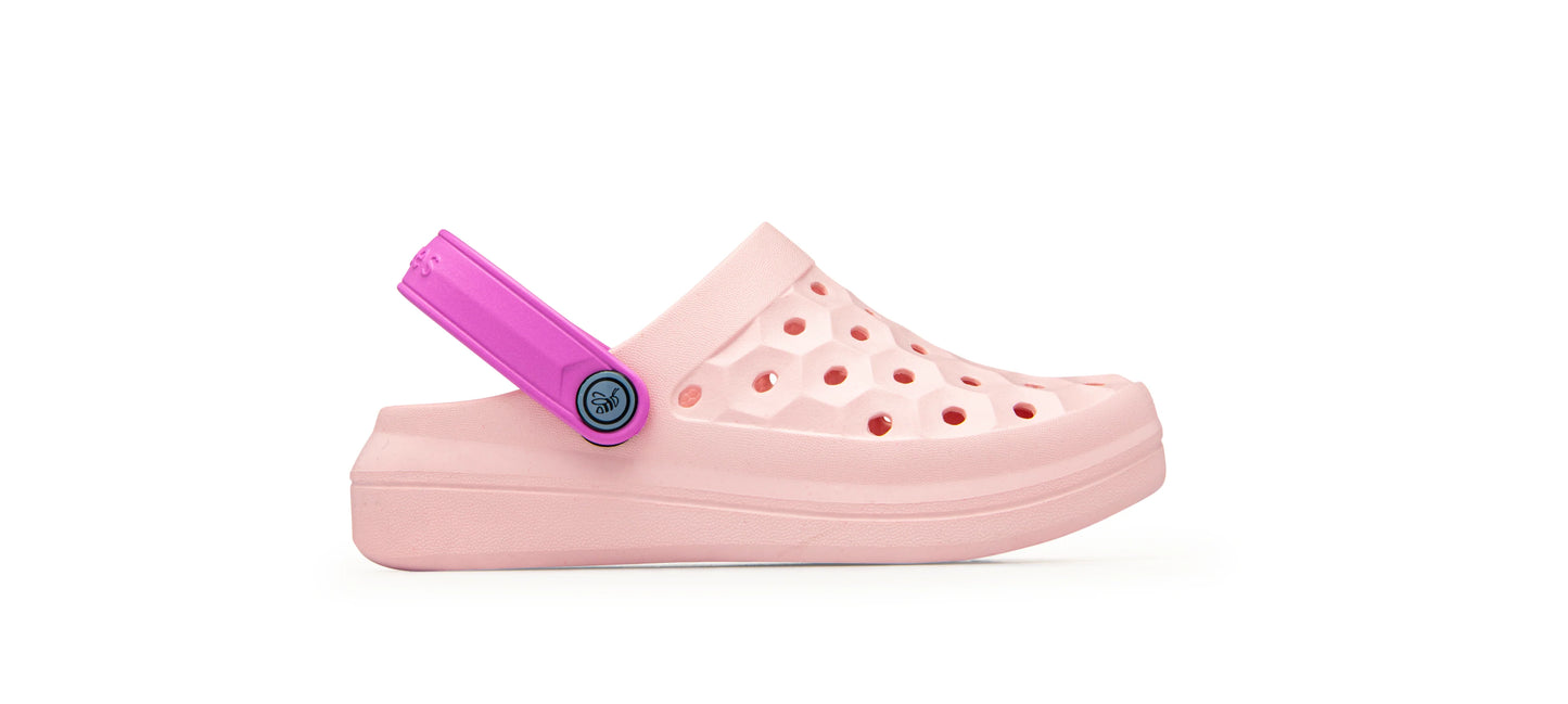 Girls Varsity Pale Pink / Orchid Joybees Clog Size C9/EU27