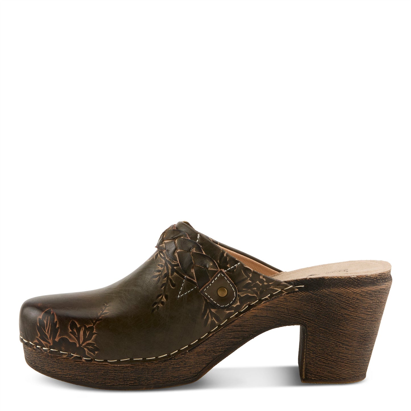 CALLIROE Boho Chic Vintage Charm Leather Clog Shoe by L`ARTISTE