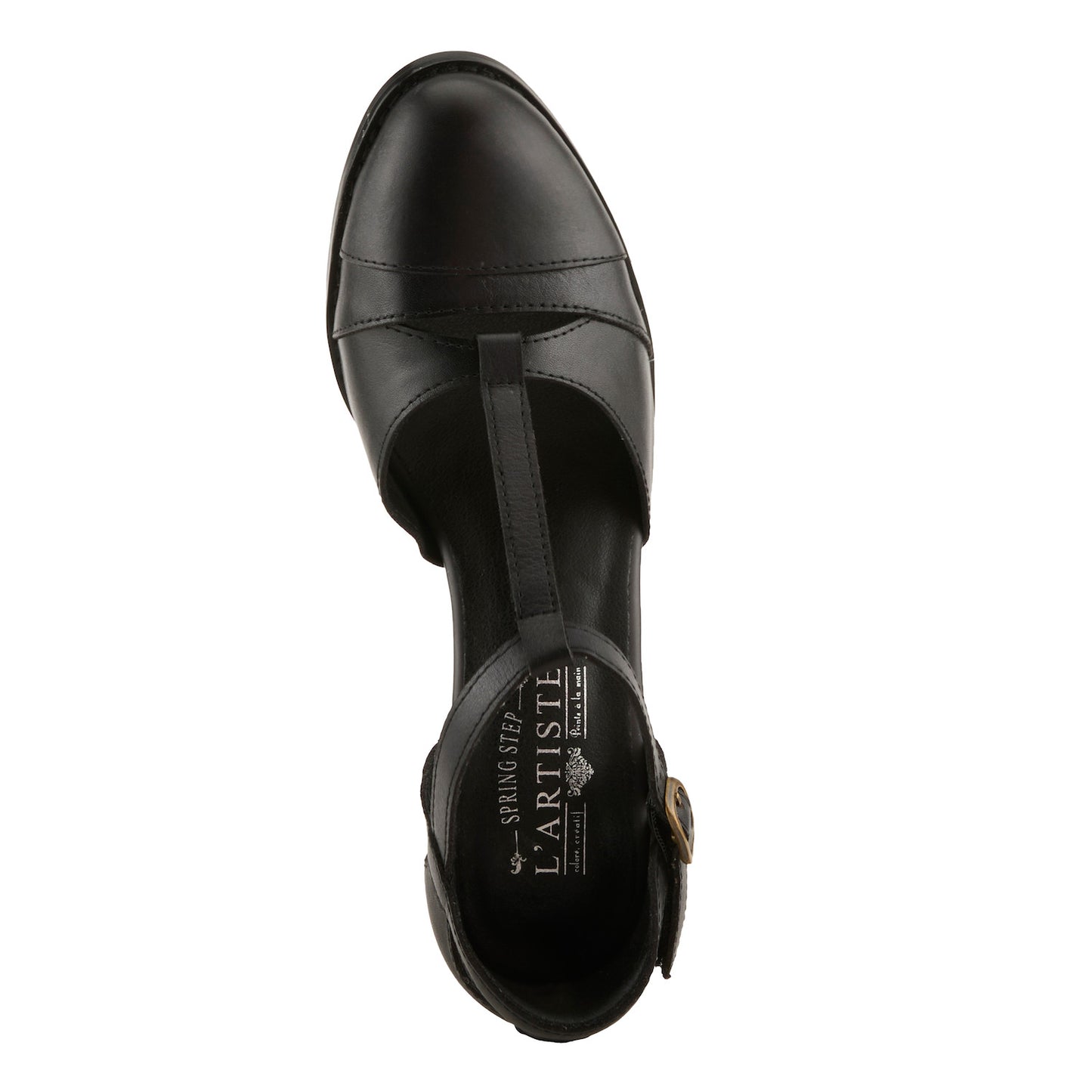 Altamira Black Baroque-Inspired T-Strap Heel by L`ARTISTE