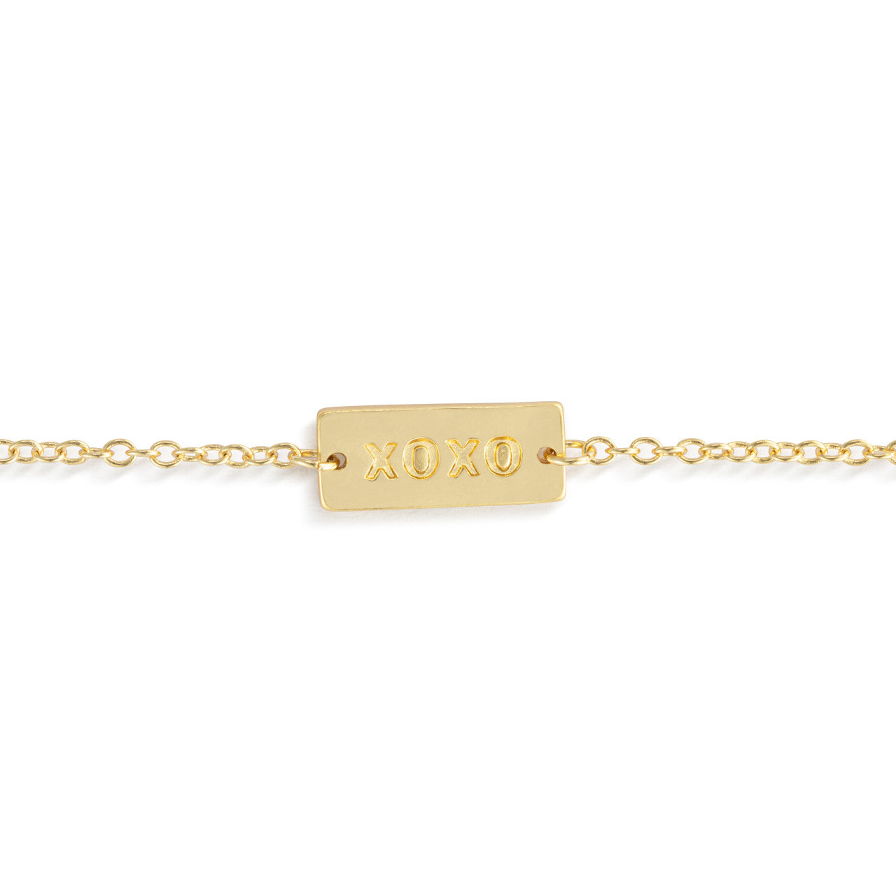 Xoxo Charm Gold Bracelet Adjustable 6.5in+1.5 From Live from Snack Time Collection by Demdaco Quotes about life Spoken by Kids