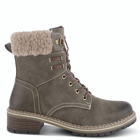Jordyn Boot By Patrizia - Fur Ankle Boot - Olive Green