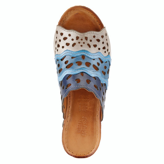 FOOTY Blue Multi Sandal by Spring Step