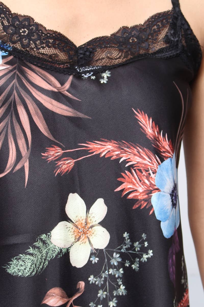 Floral Printed tank top with straps Made in Italy