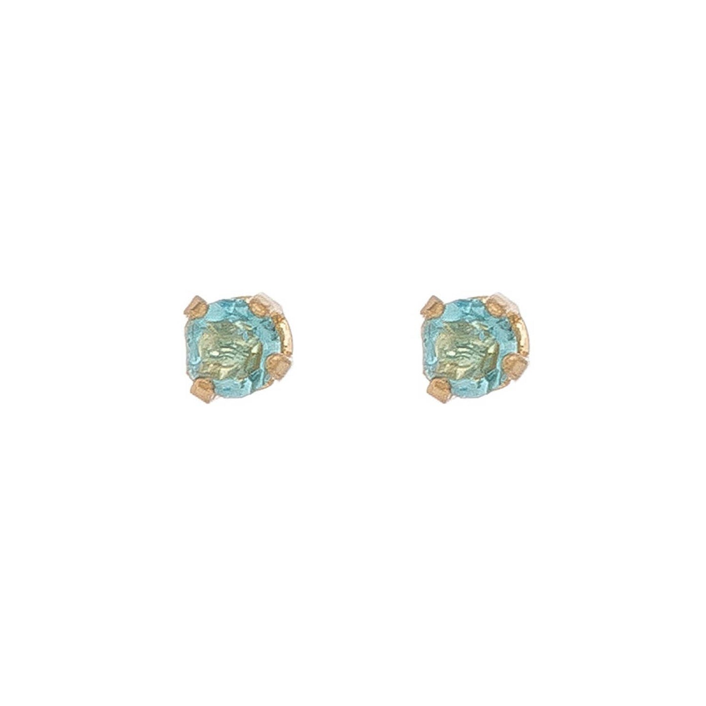 Solitaire Round Cut Birth Stone Ear Sense Stud Earrings
