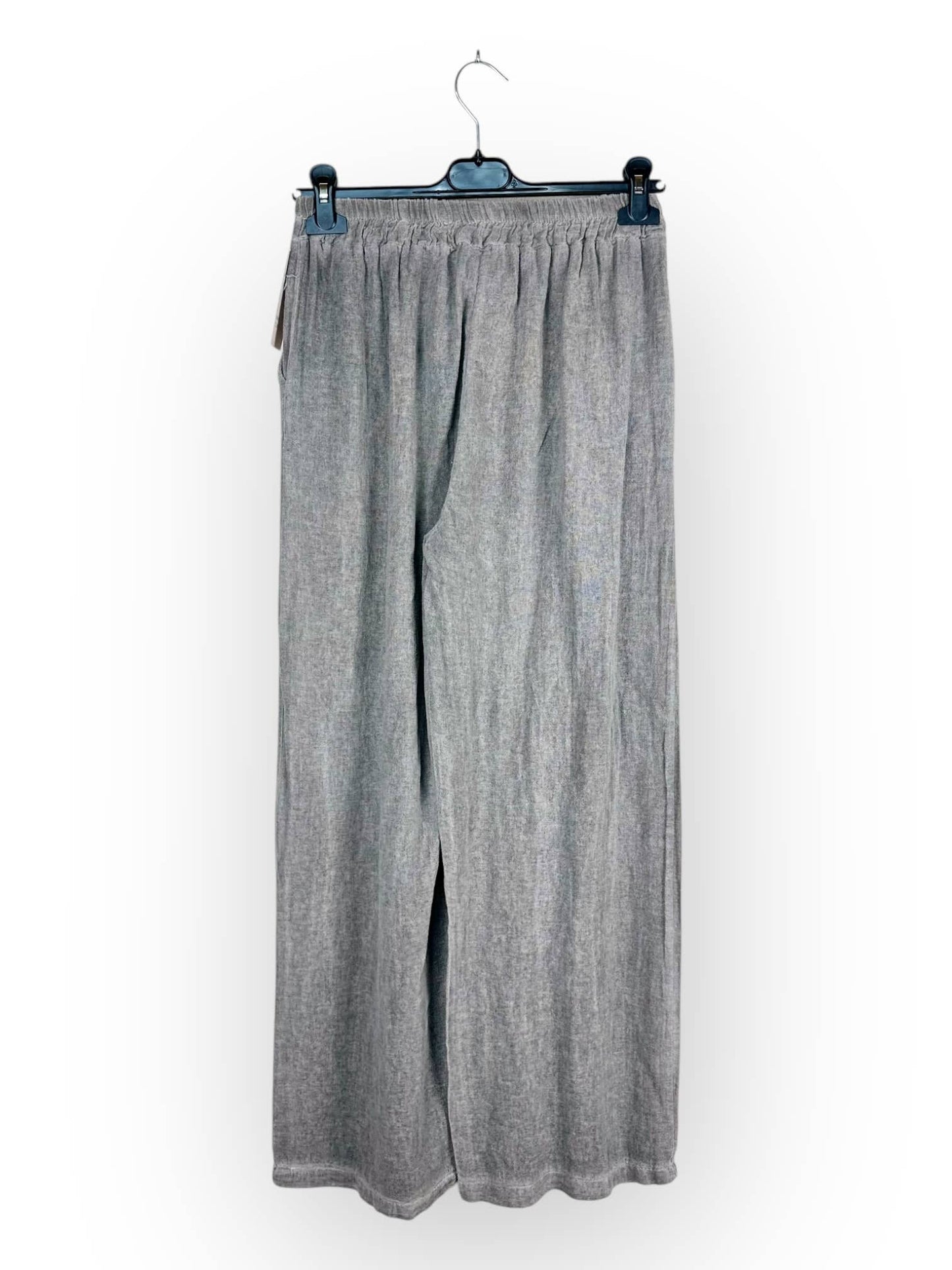 PLAIN LINEN AND COTTON PANTS Made in Italy