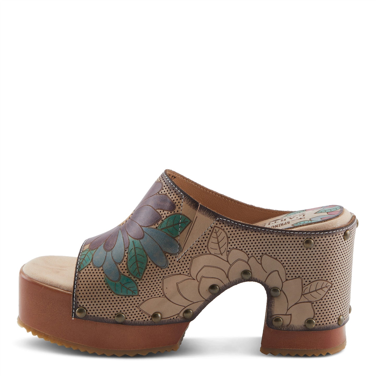 TEESHIRT Beige Multi Platform Sandal by L`ARTISTE