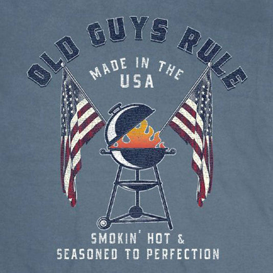 American BBQ Smokin' Hot & Seasoned To Perfection Men's Old Guys Rule -