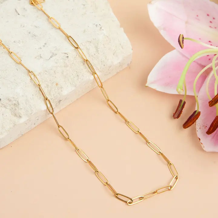 18" Paperclip Chain Necklace Narelle Waterproof Jewelry