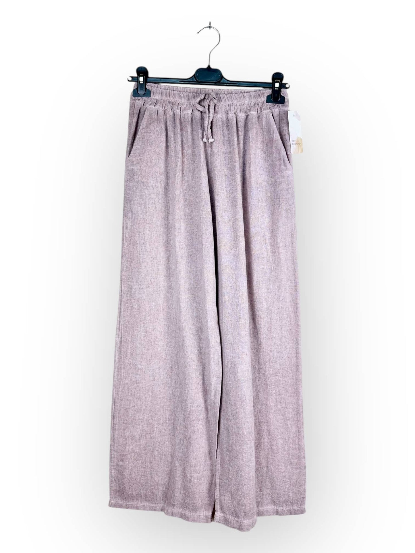 PLAIN LINEN AND COTTON PANTS Made in Italy