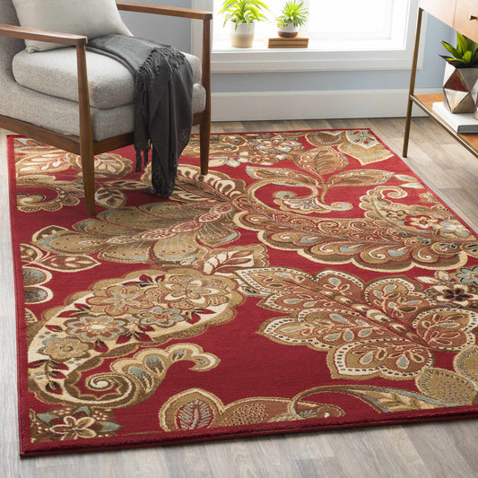 Beedeville Red Floral Rug
