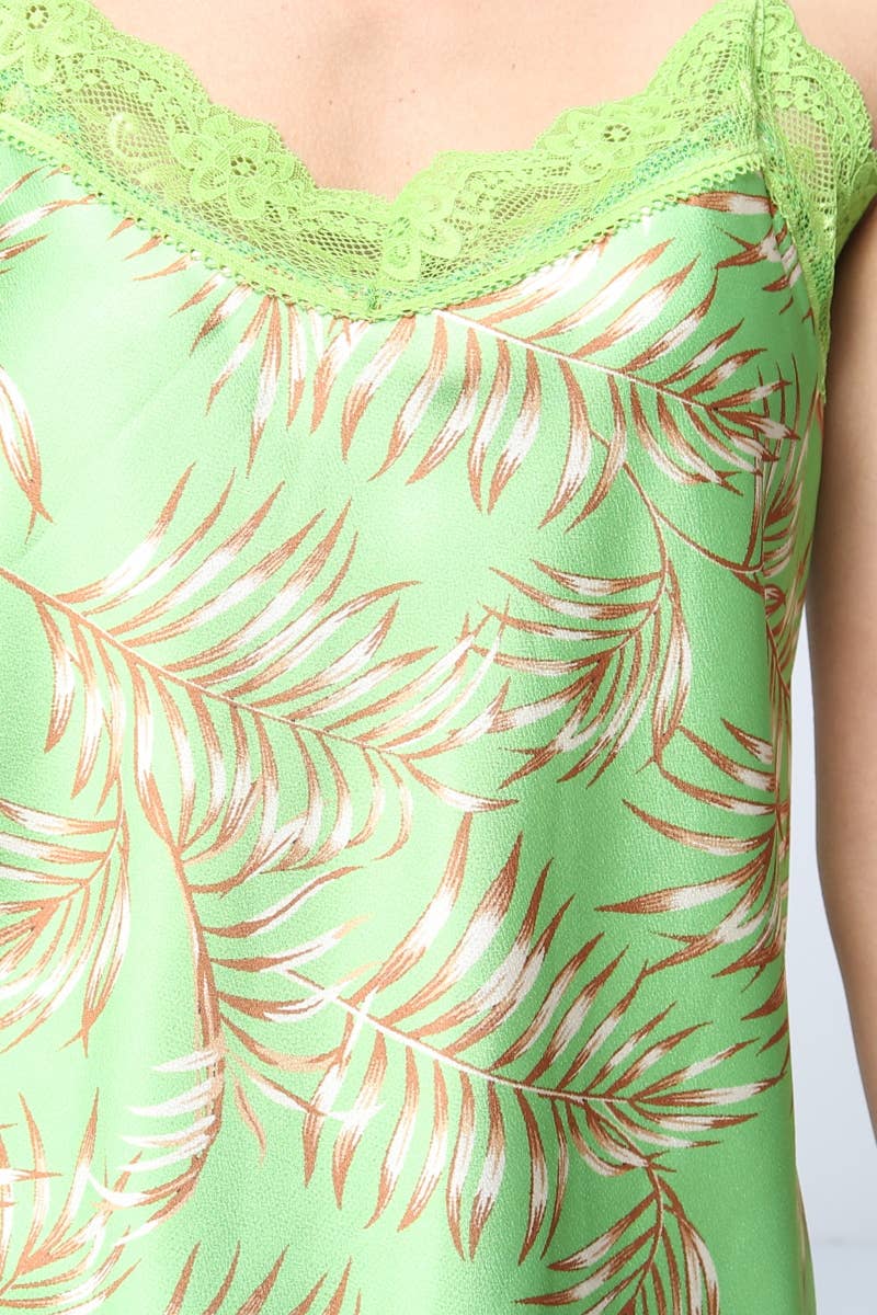 Feather Printed tank top with straps Made in Italy