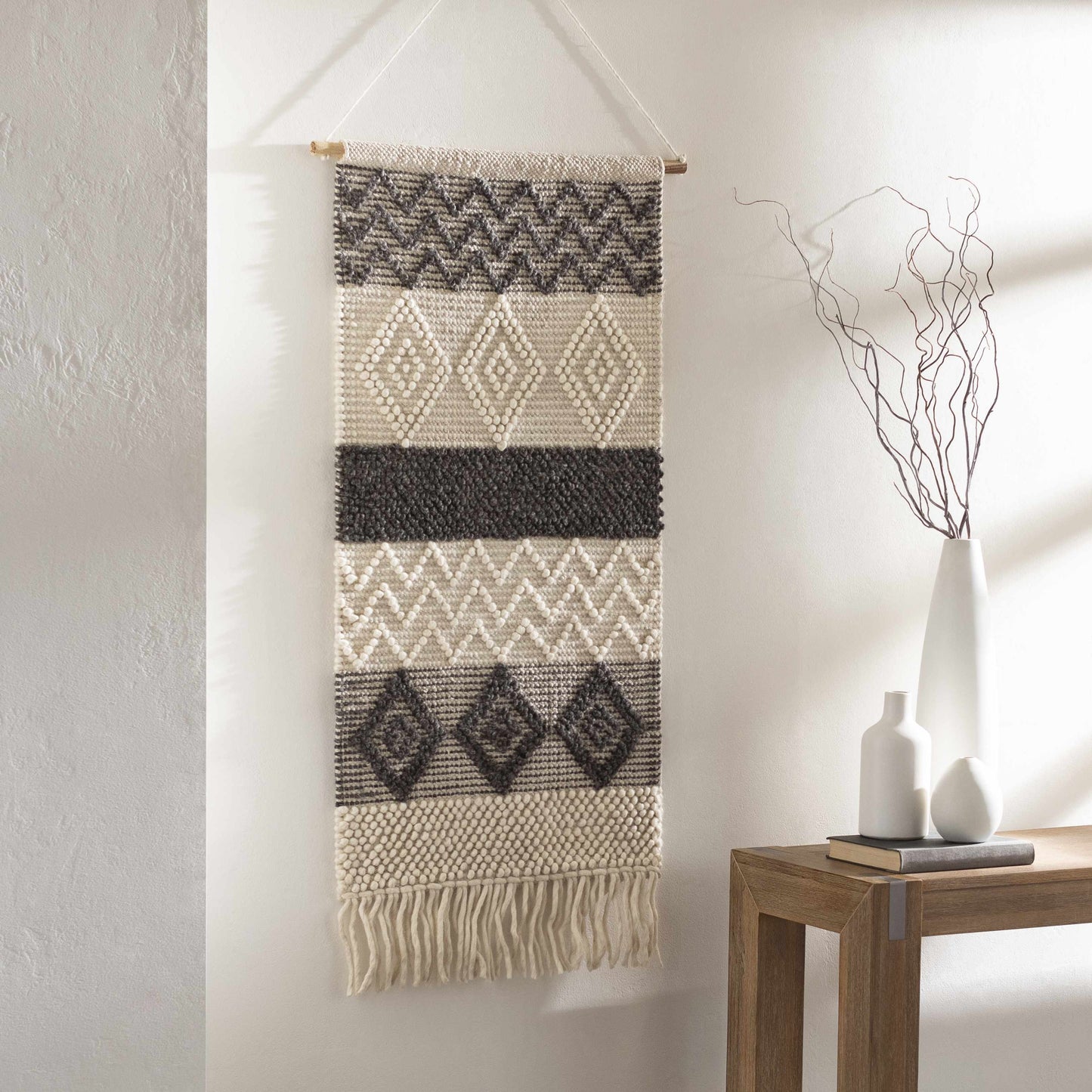 Bracebridge Monochrome Geometric Pattern Wall Hanging