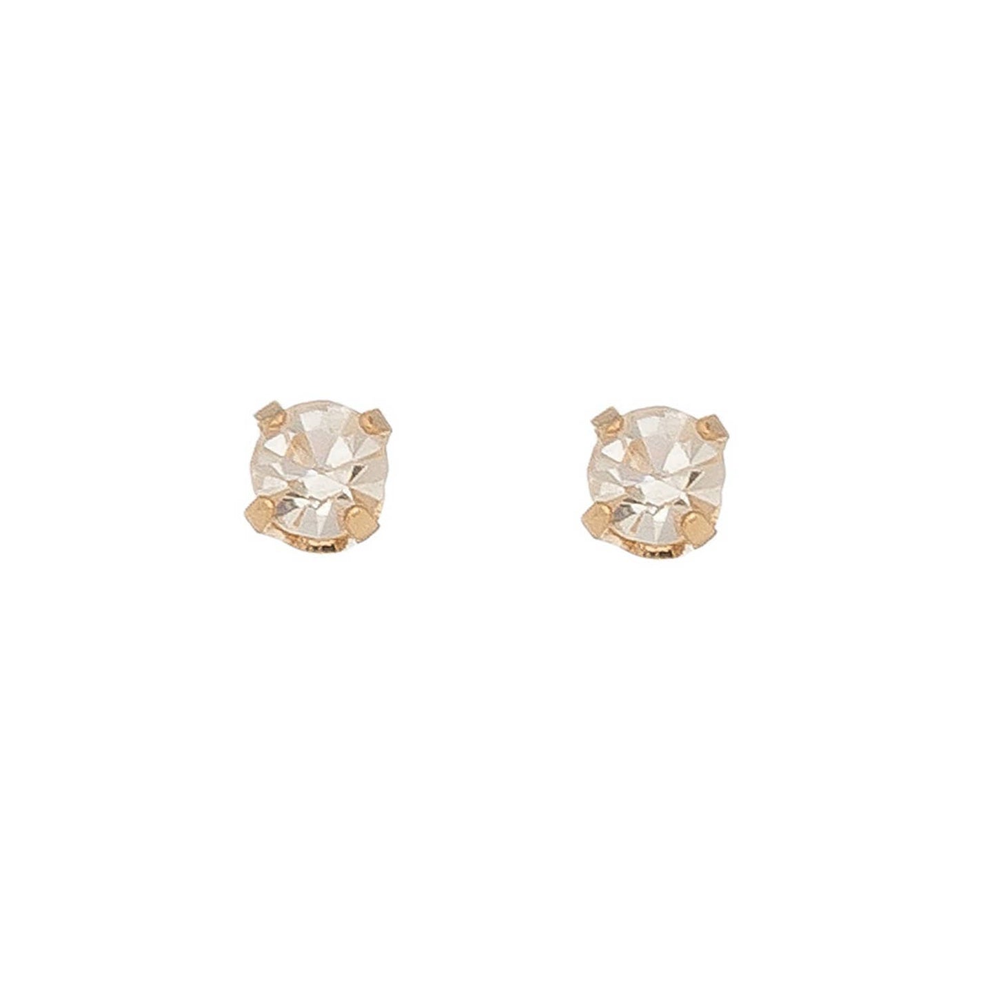 Solitaire Round Cut Birth Stone Ear Sense Stud Earrings