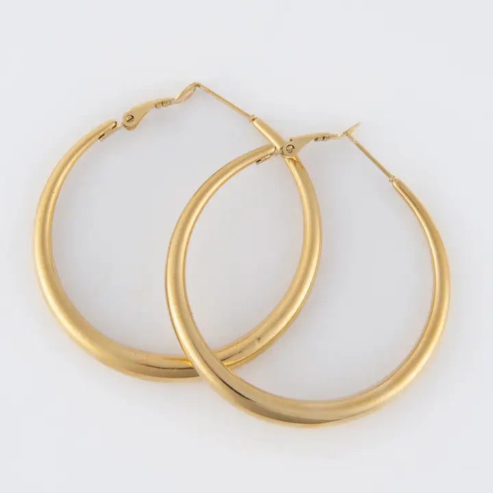 Vintage Chunky Pin Catch Hoop Earrings Narelle Waterproof Jewelry