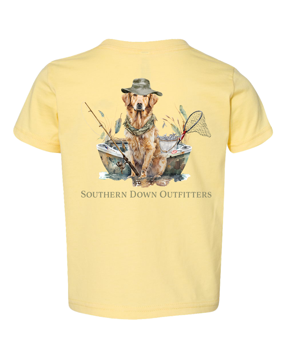 Dog in Boat Toddler Southern Down Outfitters Short Sleeve Tee