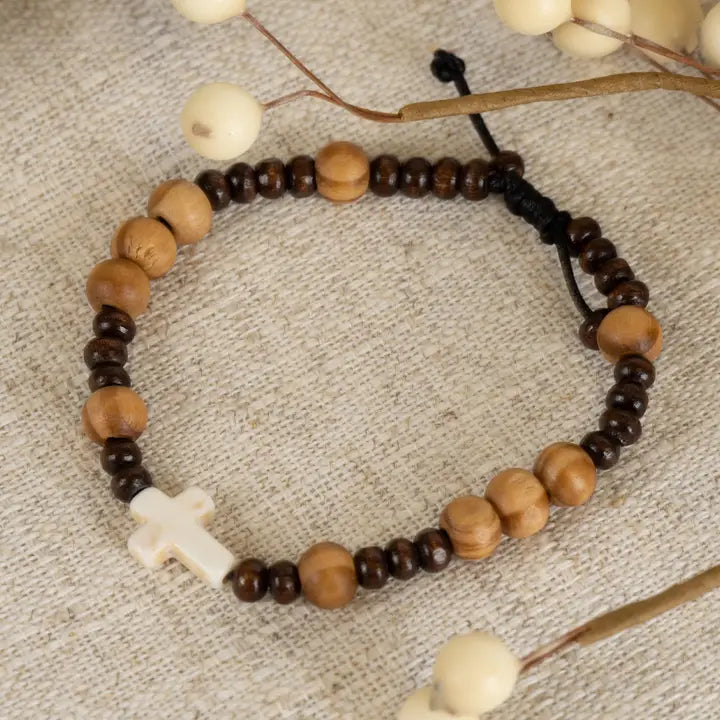 Jordan Unisex Inspirational Adjustable Beaded Cross Bracelet by Howard's