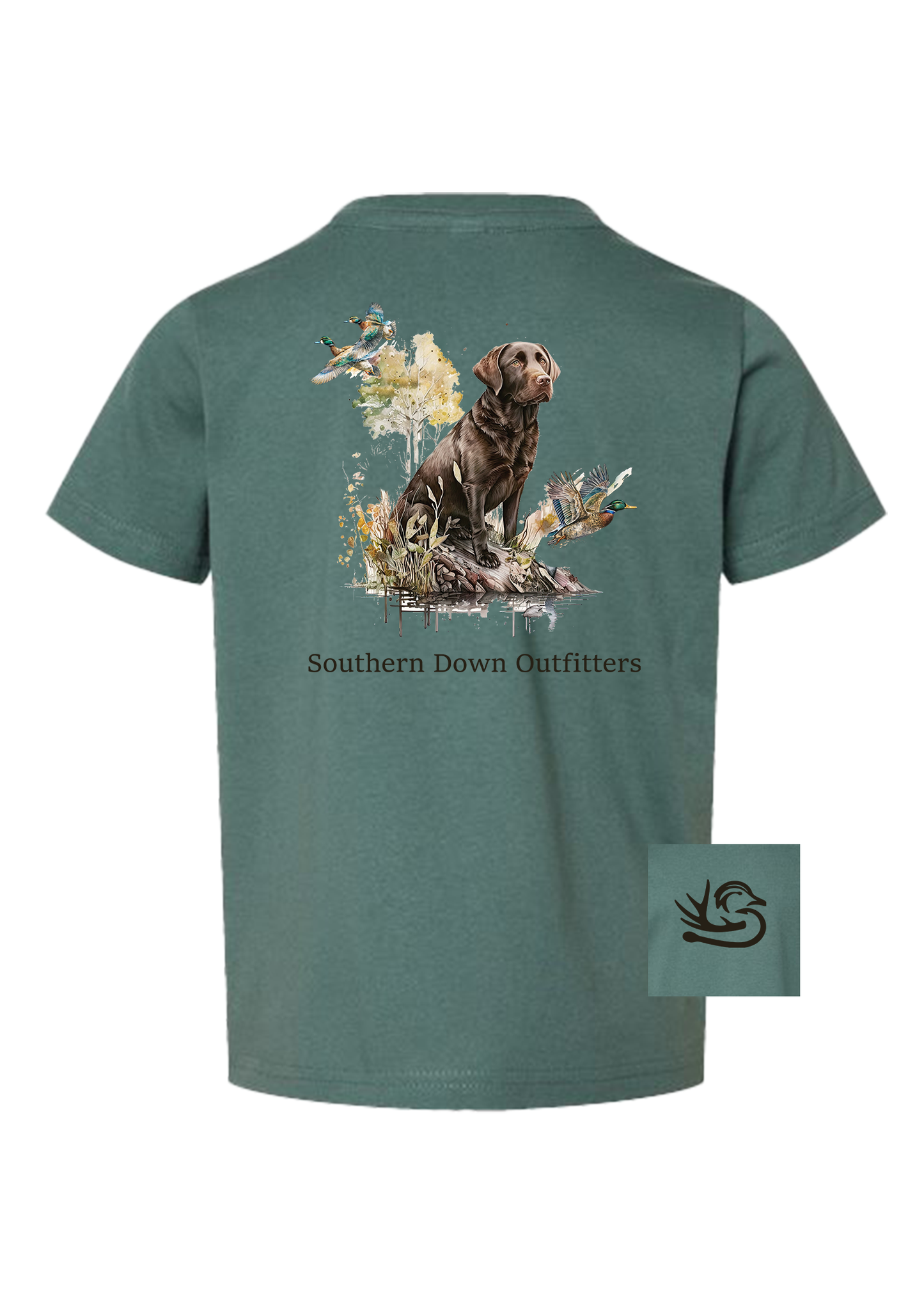 Chocolate Lab Toddler Southern Down Outfitters Short Sleeve Tee