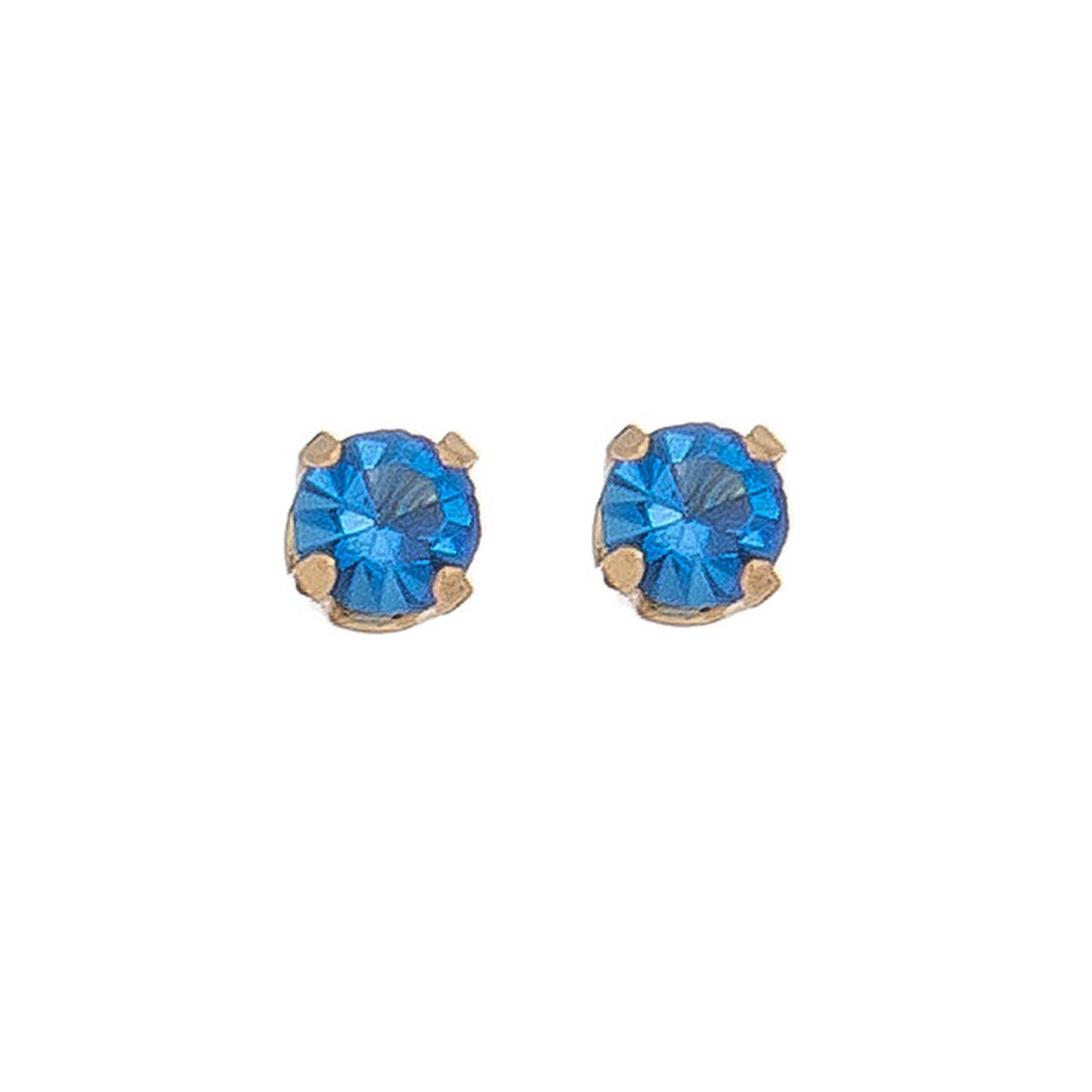 Solitaire Round Cut Birth Stone Ear Sense Stud Earrings