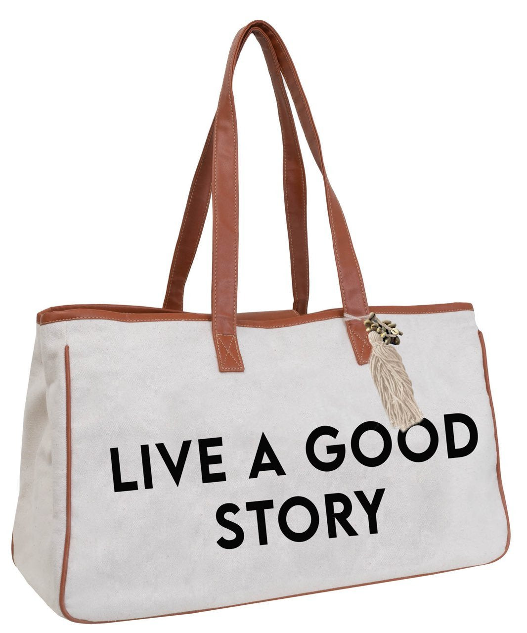 Live A Good Story Canvas Tote