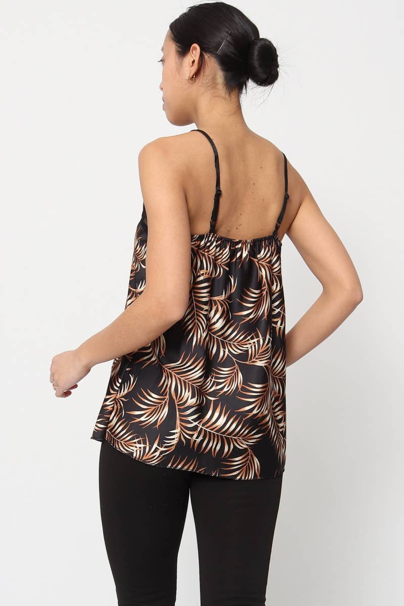 Feather Printed tank top with straps Made in Italy