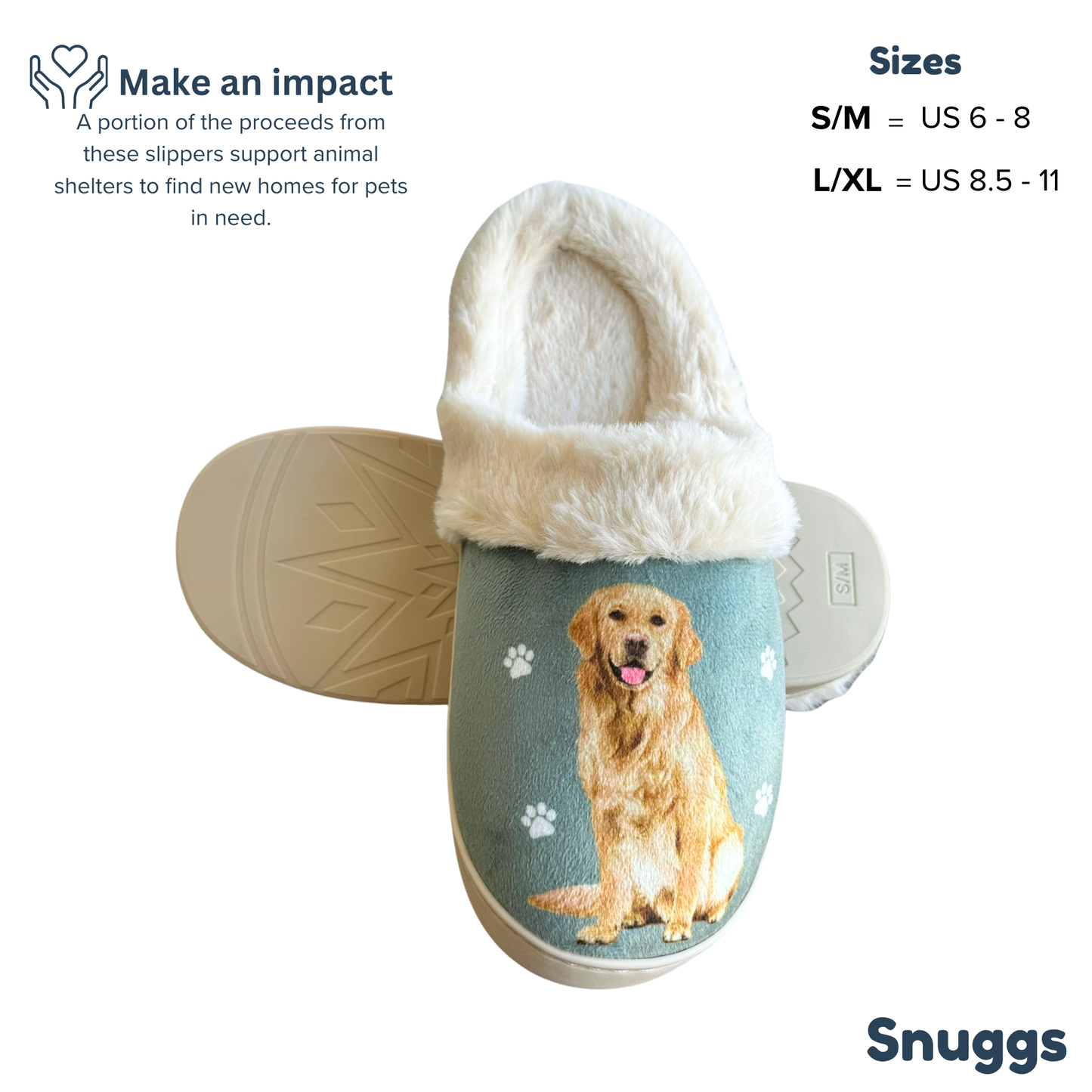 Golden Retriever Snuggs Slipper - Comfy - Pet lovers