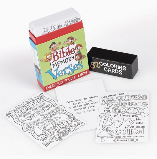 52 Bible Memory Verses Every Kid Should Know Coloring Cards