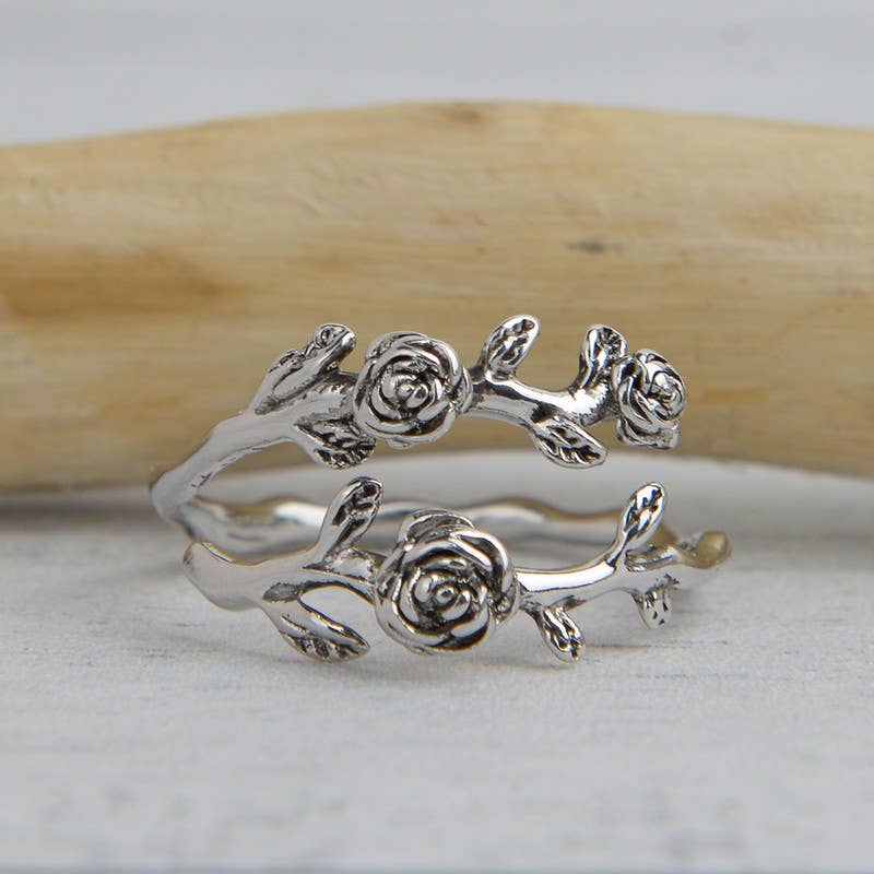 Retro Two Rose Rings