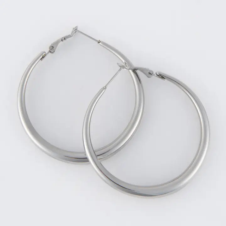Vintage Chunky Pin Catch Hoop Earrings Narelle Waterproof Jewelry