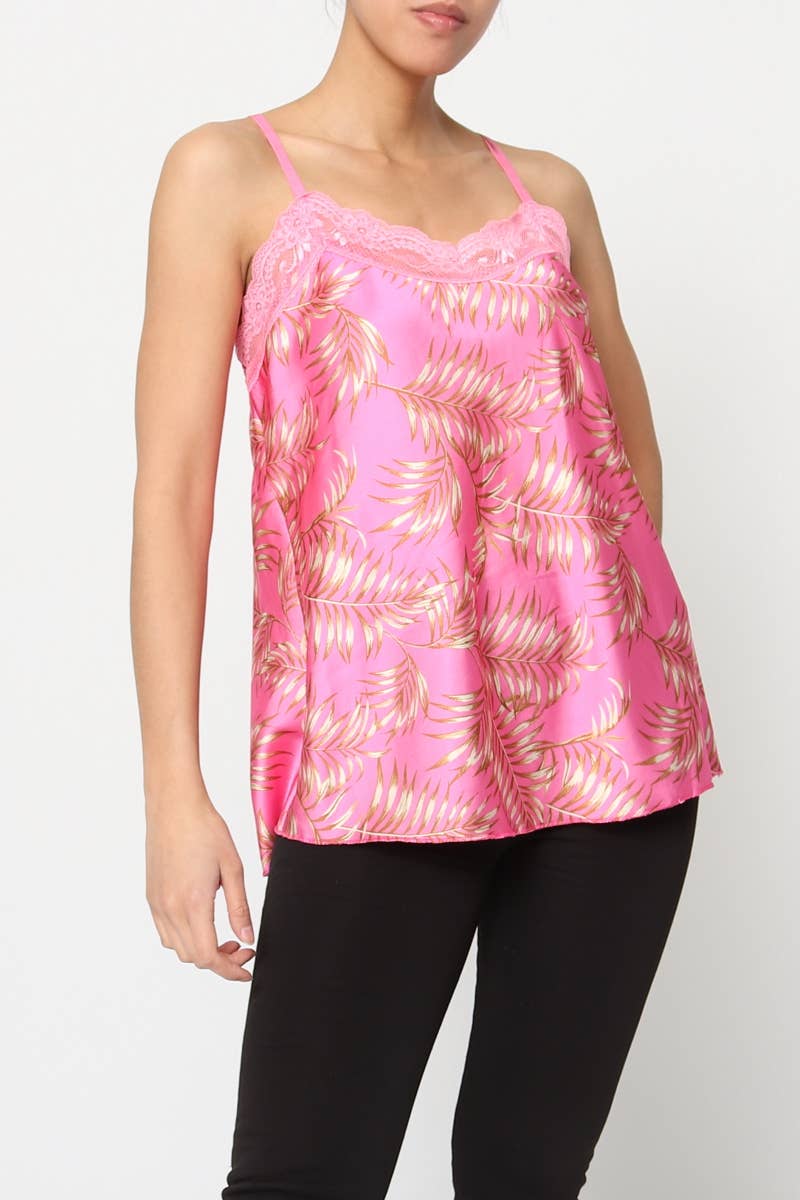 Feather Printed tank top with straps Made in Italy