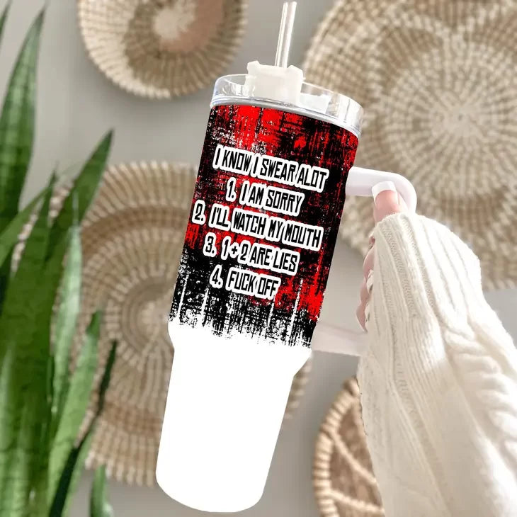 I CUSS 40OZ STEEL TUMBLER