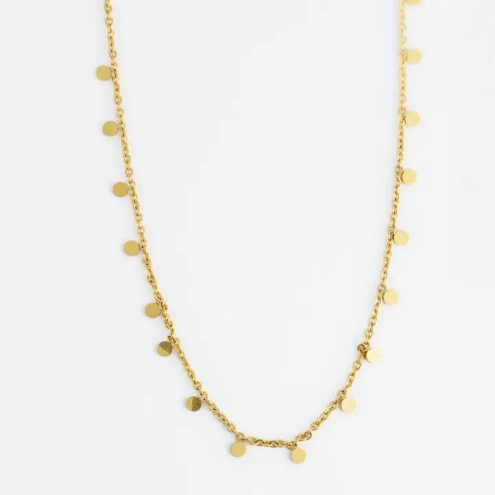 16" Disc Chain Necklace Narelle Waterproof Jewelry