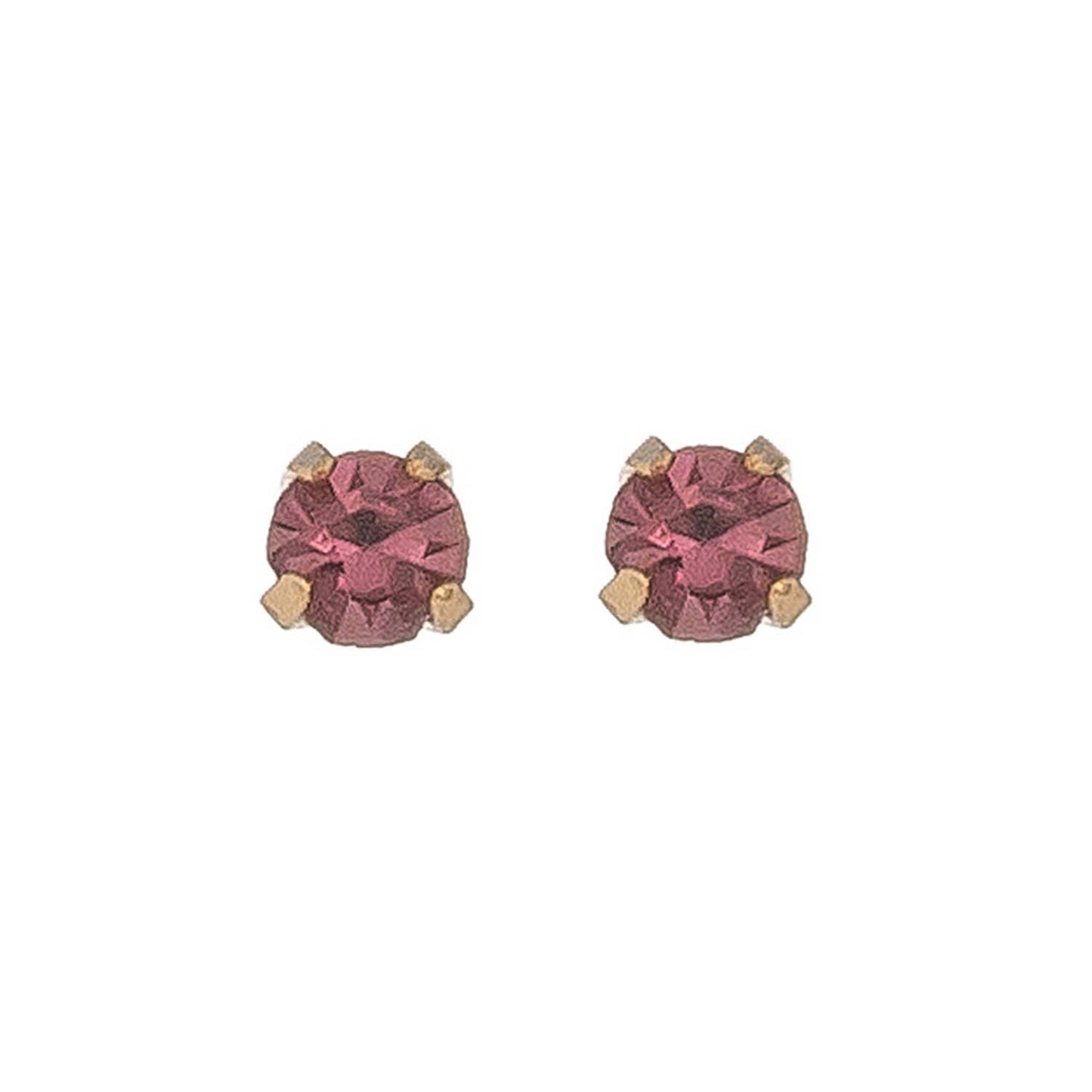 Solitaire Round Cut Birth Stone Ear Sense Stud Earrings