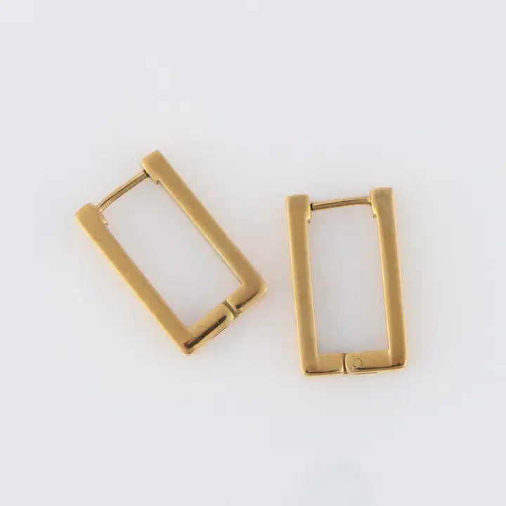 Rectangle Pin Catch Earrin5 Hoop Earrings Narelle Waterproof Jewelry