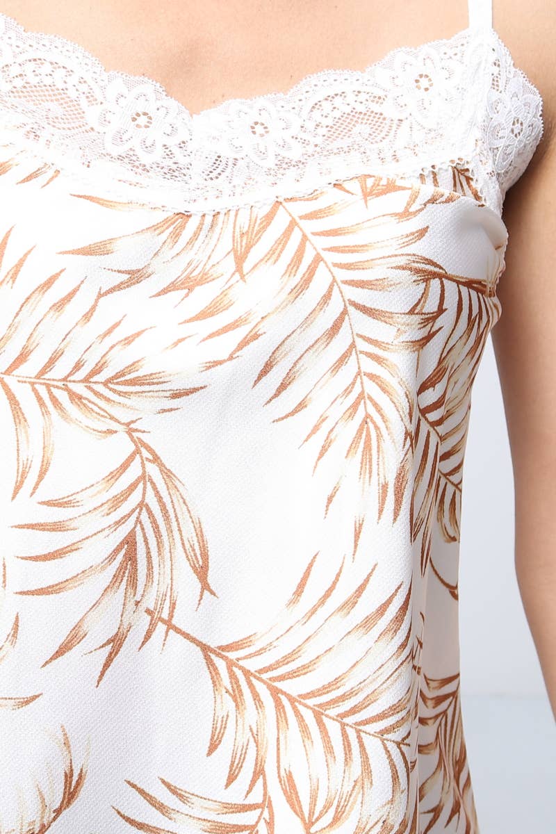 Feather Printed tank top with straps Made in Italy