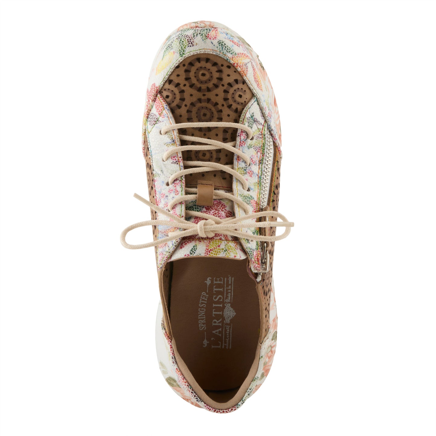Jazzie Beige Multi lightweight Leather sneaker Combo by L`ARTISTE
