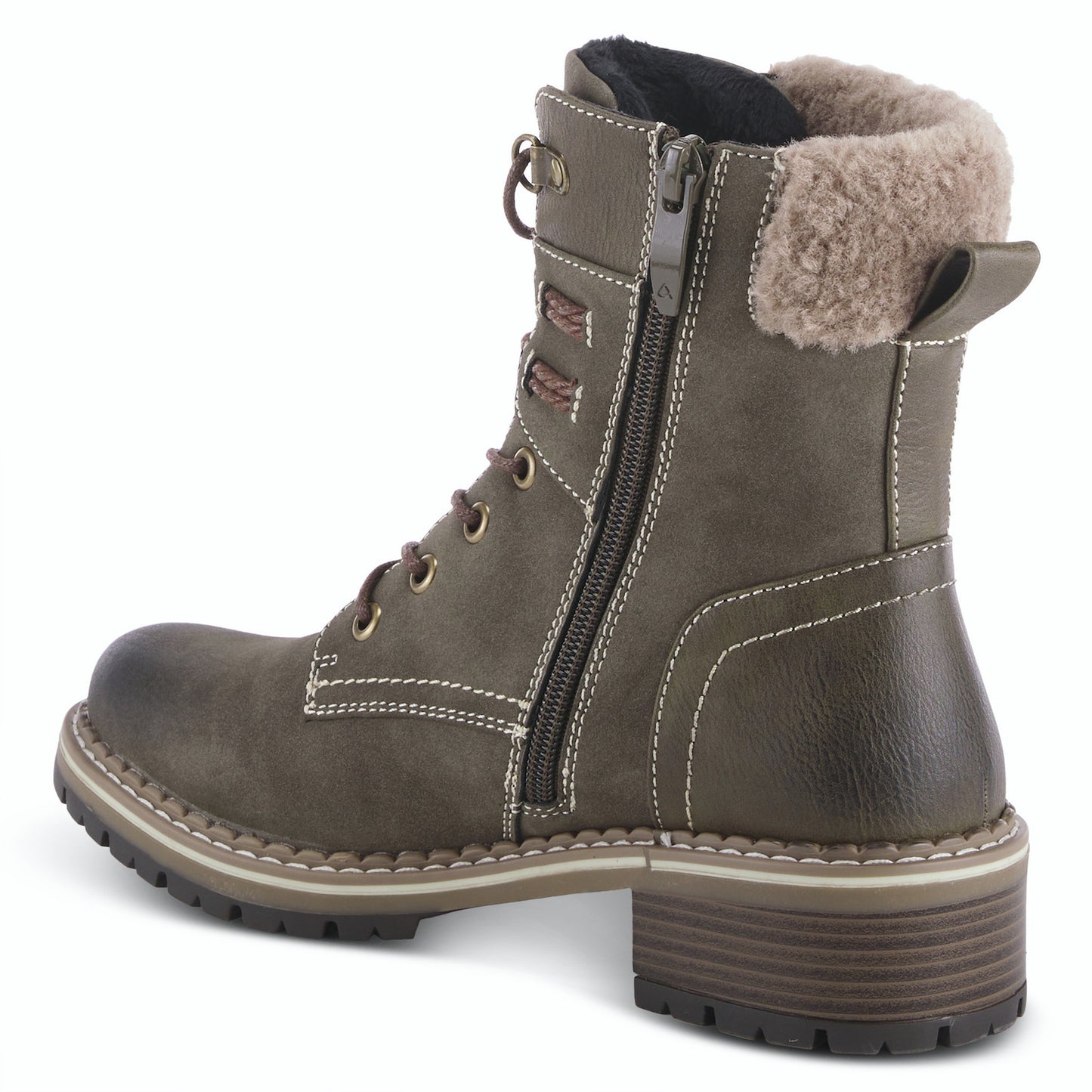 Jordyn Boot By Patrizia - Fur Ankle Boot - Olive Green