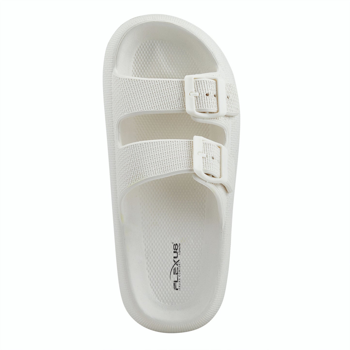 Bubbles White waterproof slides by Flexus