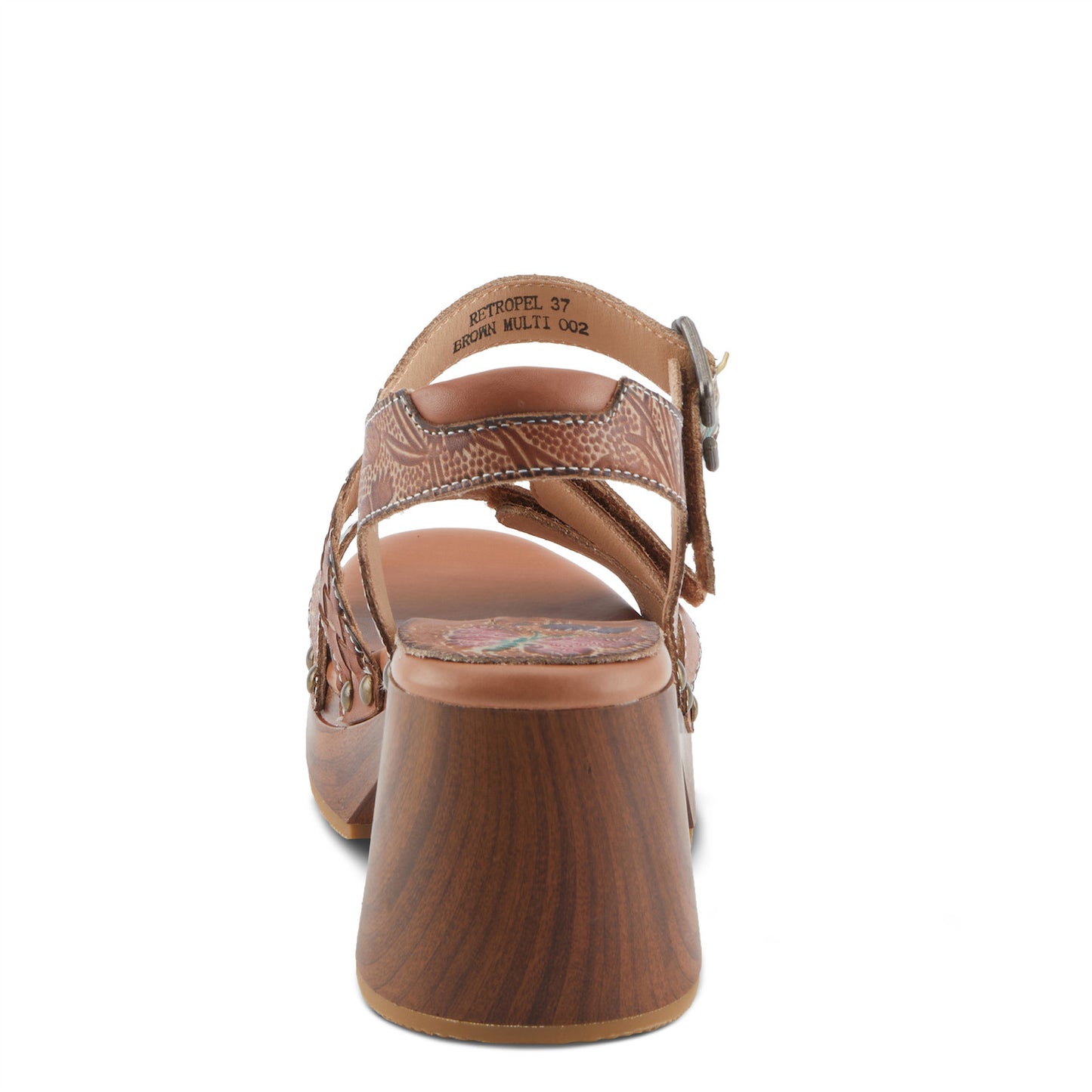 RETROPEL Vintage-inspired open-toe sandal BROWN Multi Sandal by L`ARTISTE