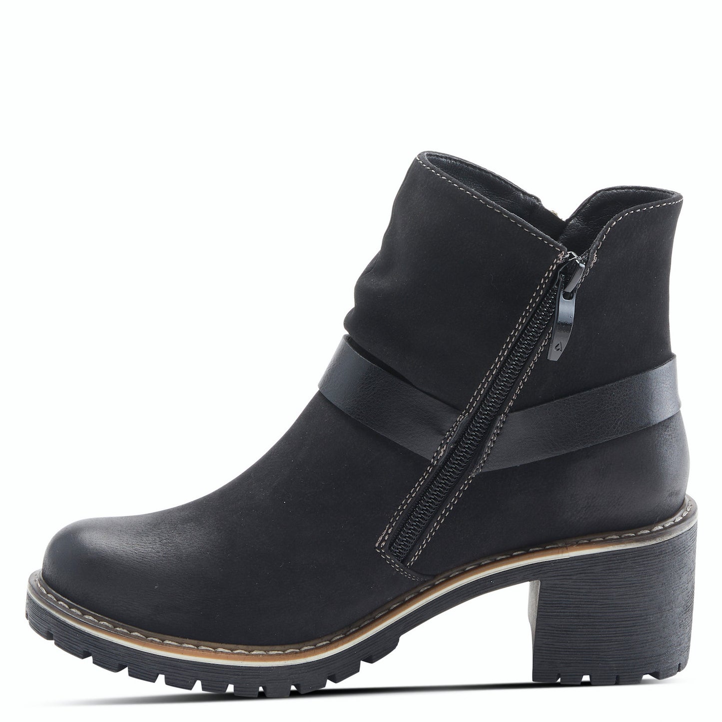 Firewood Black Lug Sole Bootie By Patrizia