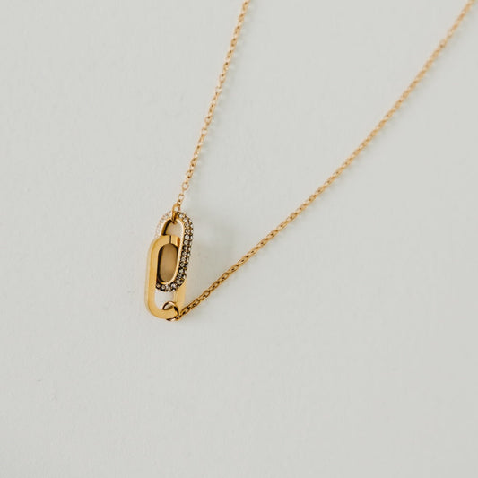 Linked with Diamonds Chain Necklace - WATERPROOF
