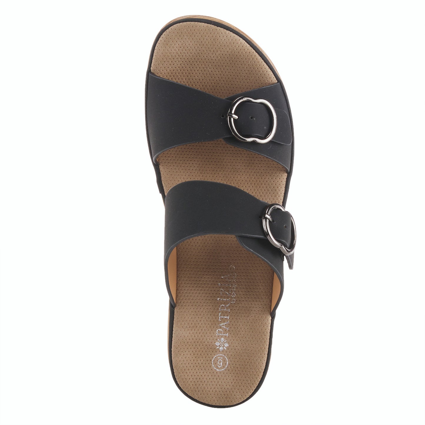 SHANIHO-B Chic Platform Wedged Slip-on Black Sandal by Patrizia Size: 8.5 (39)
