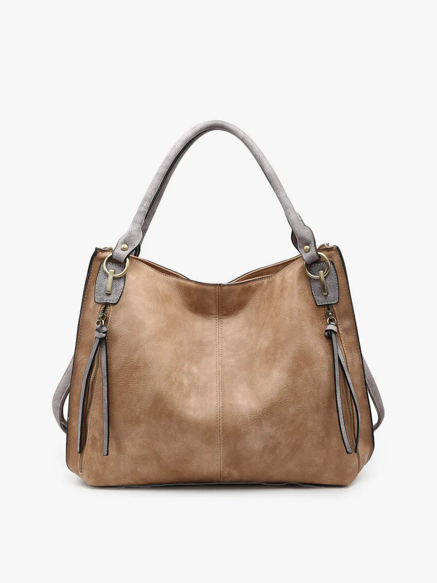 Connar Vegan Distressed Tan Tote by Jen & Co