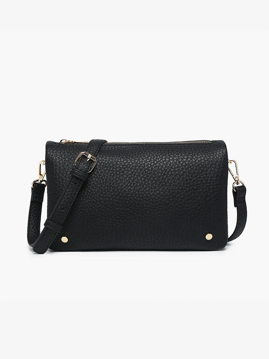 Phiona Vegan Stud Black Crossbody Bag by Jen & Co