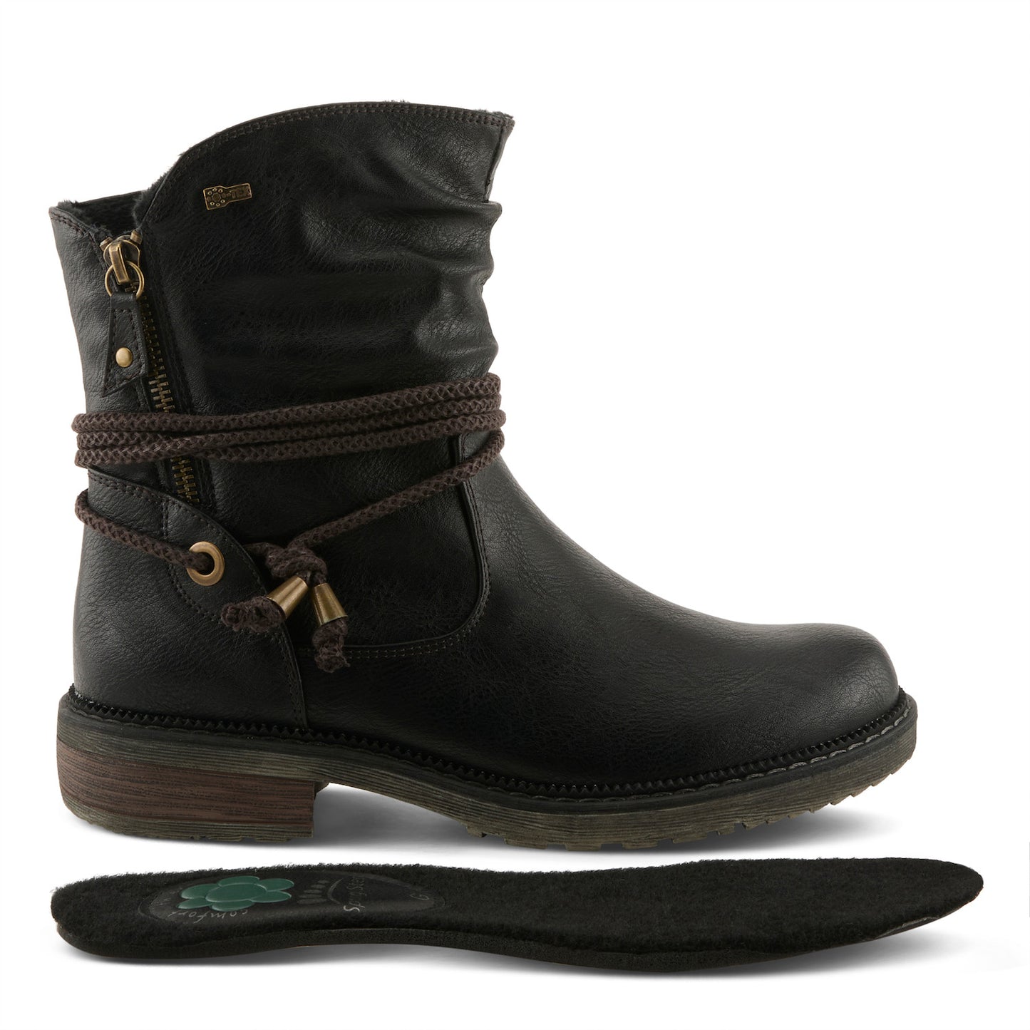KATHIE Black water resistant Mid BOOT with Shaft Design By Spring Step