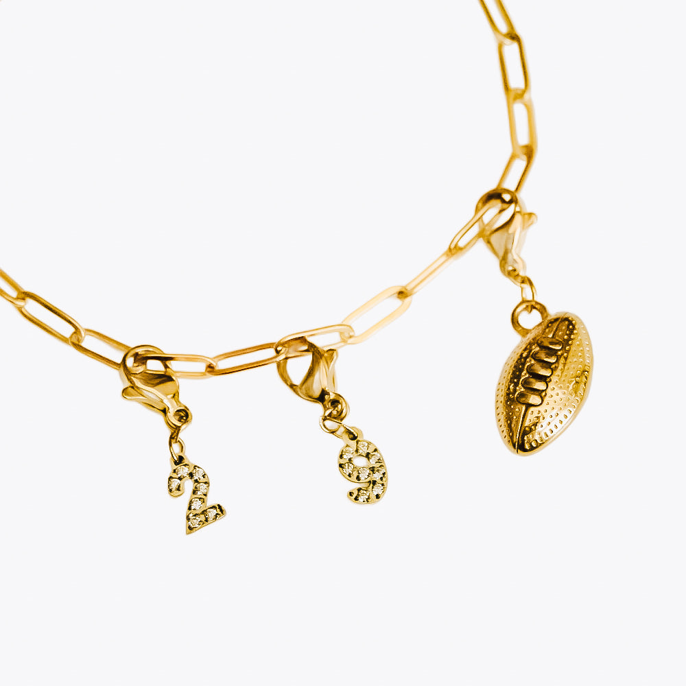 Number Charm Bar Chanelle Charms - WATERPROOF